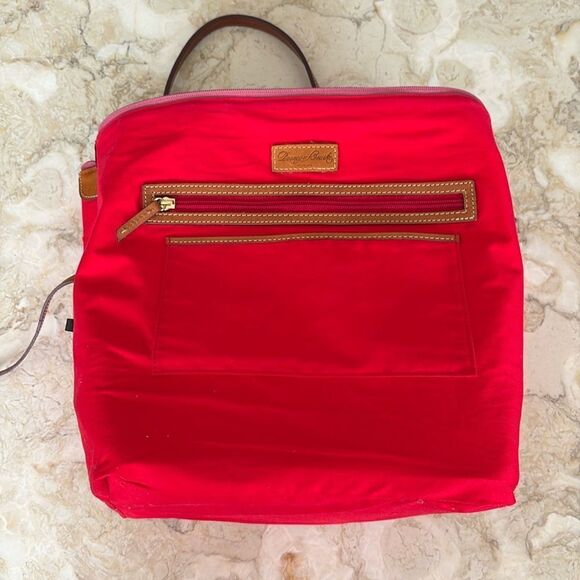 Dooney & Bourke O Ring Tote Bag Pink & White Canvas & Leather - Picture 13 of 17